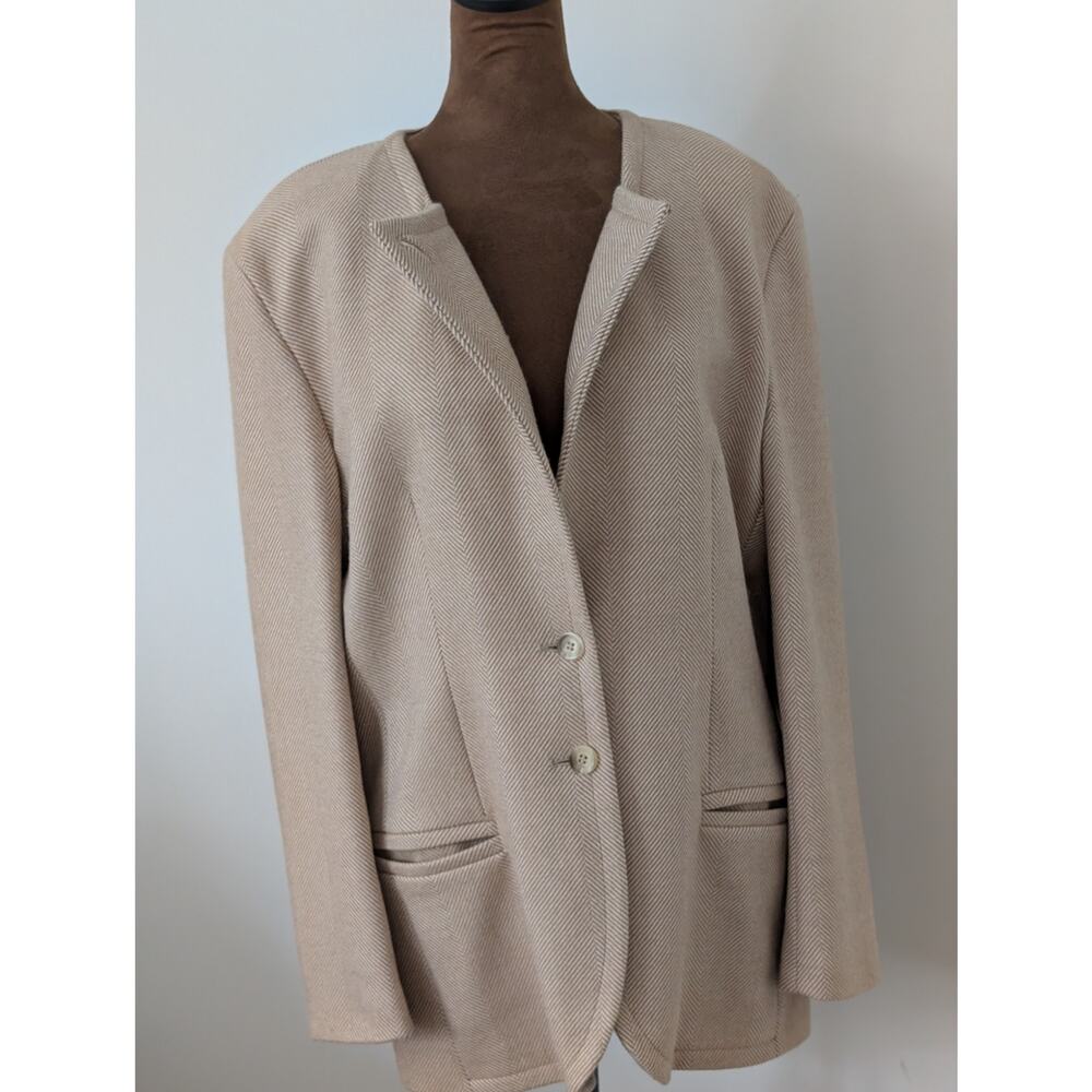 PAUL COSTELLOE Vtg 100% Irish Wool Herringbone Blazer Princess Diana Era US10 - Picture 4 of 16